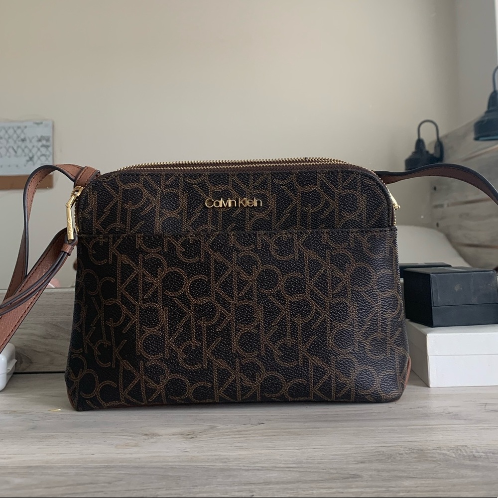 Calvin Klein brown crossbody bag